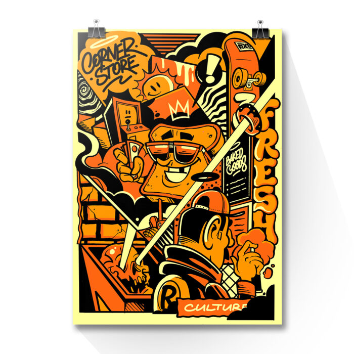 Archival comic graffiti print