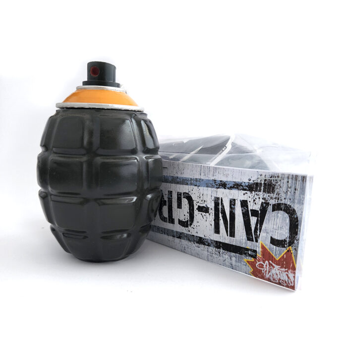 Stash can grenade art toy